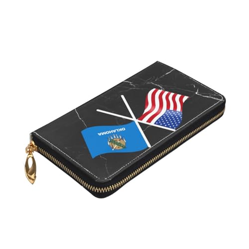 American And Oklahoma Flag Wallet Card Bag4