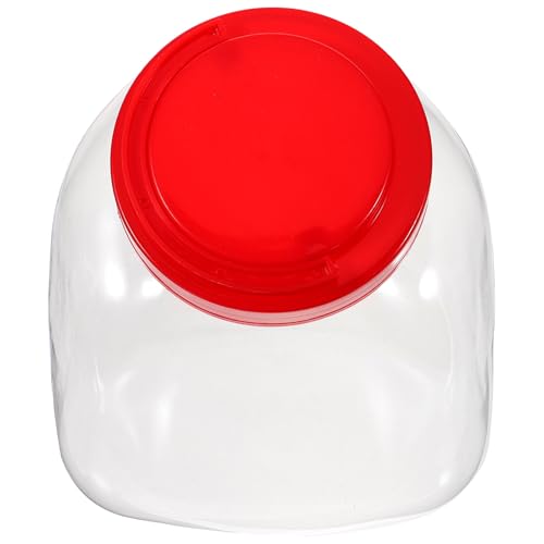 YARNOW Bocaux à Bonbons en Plastique 1500ml avec Couvercle à Vis en Pet Transparent Design Moderne Cuisine et Fête Rangement Facile des Friandises Couleur...