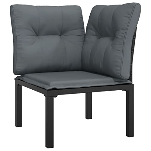 HXUHUWS Creates Stylish Seating with Patio Corner Chair, Comfortable Cushions, Weather-Resistant Rattan, Black and Gray