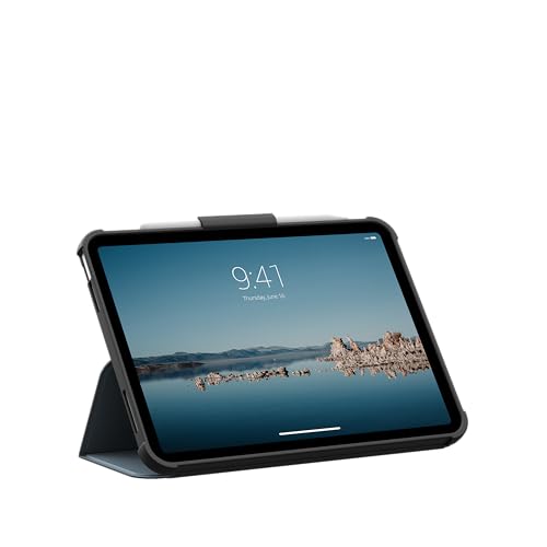 Image of URBAN ARMOR GEAR UAG Designed for iPad A16 Case 11 inch 11th Gen 2025 & 10.9 inch 10th Gen 2022 A3354 A3355 - Armor Shell Folio Cover with Adjustable Kickstand & Pencil Holder, Plyo LT Ice /Cloud Blue
