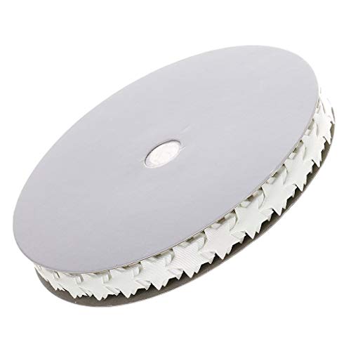 Inzopo 18 Meter Spitzenband Bordüre Dekorative Spitze Top Embelli Hmenst Stern Band DIY 1,3 cm breit, weiß, Einheitsgröße