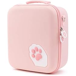 GeekShare Funda de Viaje para Nintendo Switch-Serie de Garras de Gato, Estuche Portátil para Switch, Bolsa para Switch, Adaptador AC, Dock, Joy-con & Accesorios(Rosa)