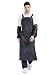 Nanxson Tablier imperméable résistant réglable, tablier de travail en caoutchouc,CF3109 (Noir (avec manches), Taille unique)