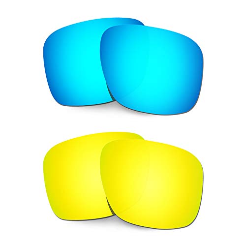 Lentille de rechange Oakley Holbrook XL OO9417 bleu et or 24k pour lunettes de soleil
