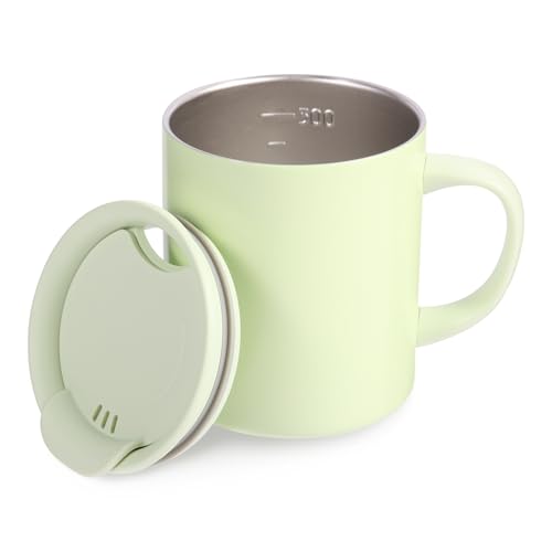 12oz 316 Medical-Grade Stainless Steel Coffee Mug with Rotatable Dust-Proof