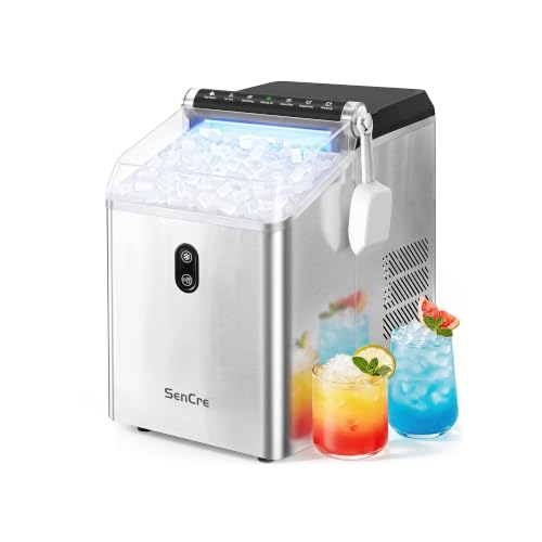 Nugget Ice Maker Countertop,55LBS/Day Ready in 4 Mins, Stainless Steel
