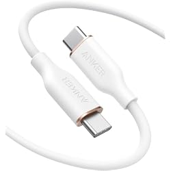 Anker PowerLine III Flow USB-C & USB-C Cable (6ft Cloud White) | type-c usb-c cable type-c tangle-free cable 240W with cable ties USB PD compatible silicone material for iPhone 18 / 17 / 16