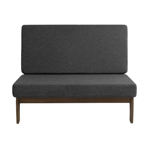 Image of Pia Ricoo 1-Piece Patio Furniture Set, Outdoor Loveseat with 4.5-Inch Thick Cushions, All-Weather Outdoor Sofa for Backyard, Deck, Lawn - Drak