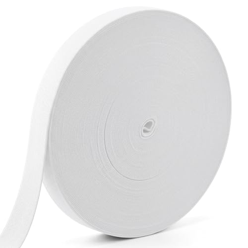 ALEWAPO White Elastic Bands for Sewing 1 Inch Wide 10 Yards Durable & Soft High Elasticity Stretch Elastic Bands Cord 1 inch Elastic for Sewing Waistband Pants Clothing Alterations DIY Crafts Wig Bands