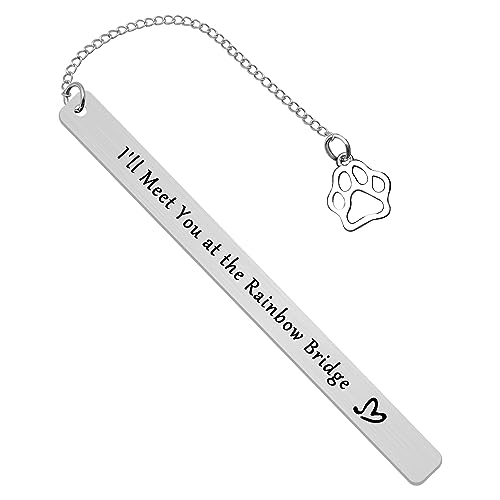 Pet Memorial Gifts Bookmark I'll Meet You at The Rainbow Bridge Bookmark Pet Loss Gifts Pet Remembrance Gifts in Memory of Pet Gift Pet Sympathy Gifts for Dog Cat