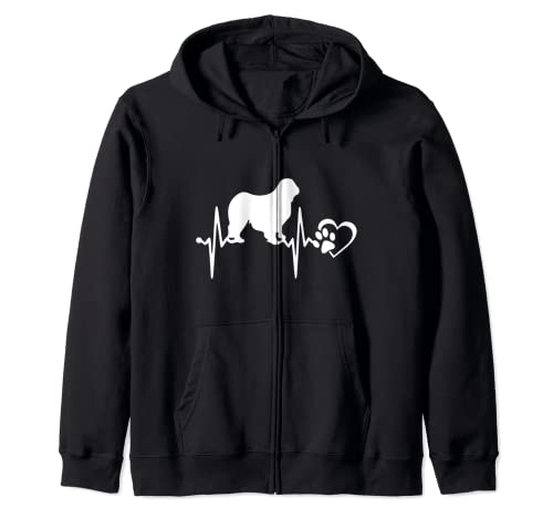 Clumber Spaniel Dog Heartbeat Paw Love Funny Puppy Lover Sudadera con Capucha