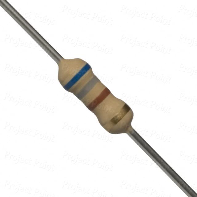 Image of BRANDED Carbon Film Resistor 1 /4 watt 4 Band Tolerance 5% - Total 100pcs Value (680 Ohms)