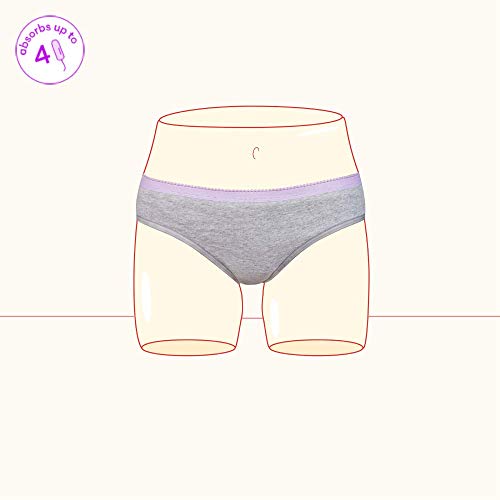 Thinx BTWN) Teen Period Underwear - Bikini Panties, Grey, 11/12 - Super Absorbency2