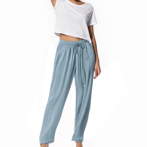 AUPancc Women's Sleep Pants Summer Modal Lounge Home Wear Bottoms Pajama Pants with Pocket and Drawstring2