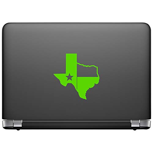 Image of TX Flag Shaped Like Texas [Pick Color] Vinyl Transfer Sticker for Laptop /Car /Truck /Window /Bumper (5 inch x 5 inch, Green)