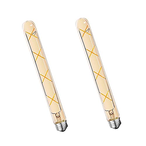 Ruihua 2 Paquetes E27 T30 8W Lámpara LED de Vidrio Ámbar Blanco Cálido 2700K Bombilla de Filamento LED Vintage Edison(Equivalente 70W Lámpara Halógena)700LM Bombilla de Ahorro de Energía,300 mm Cover