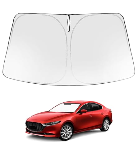 Proadsy 2026 Upgrade Windshield Sun Shade Custom Fit Mazda 3 2019-2025 2026 Mazda3 Hatchback/Sedan...