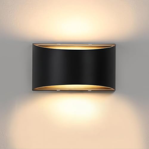 Lightess LED Wall Sconce Light Indoor Dimmable Wall Lights Modern 12W Hallway Wall Lighting for Living Room Bedroom Stair, Warm White