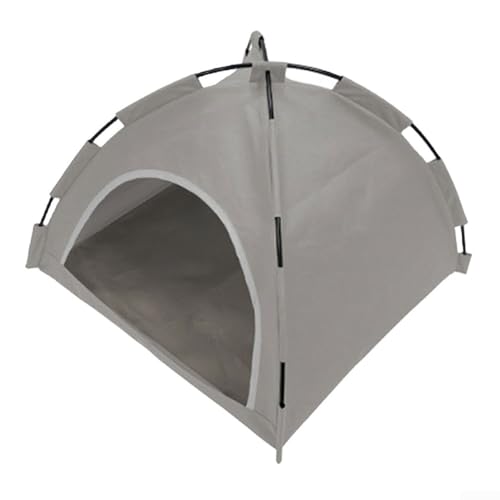 Honseadek Tragbares Haustierzelt für Hunde und Katzen mit atmungsaktivem Mesh und 600D Oxford- Tuch, leichtes Design für Camping, Wandern und Picknick (grau- L)