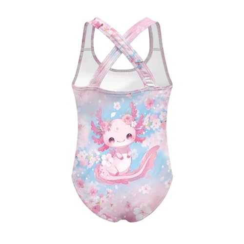 Image of WELLFLYHOM Girls Swimsuit 5-14 Cross Back Swimwear Full Coverage One Piece Bathing Suit Sleeveless Beachwear