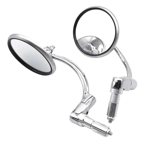 Espejos retrovisores para moto de aluminio cromado brillante y acabado redondo universal