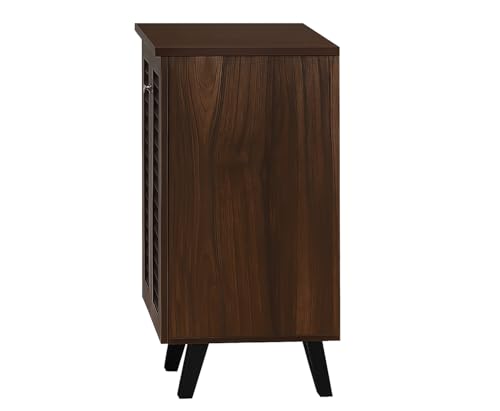 Image of LERIMO 2-Door Engineered Wood Shoe Rack, 4-Tier Wooden Shoe Rack for Entryway, Shoe Storage Cabinet with Doors Adjustable Shelves, Wooden Shoes Rack Organizer (Walnut, 2 Door)