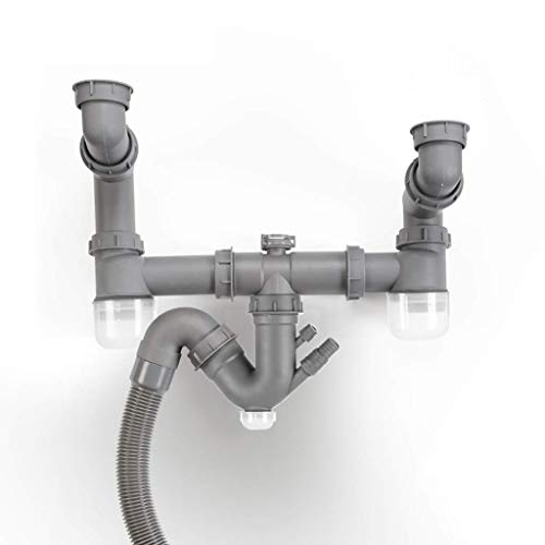 Küchenspüle Küchenspüle Abflussrohrverschraubungen Einzelwaschbecken Edelstahl-Abflussrohr S-Typ Wasserspeicher Deodorant Abfluss Geschirrspüler