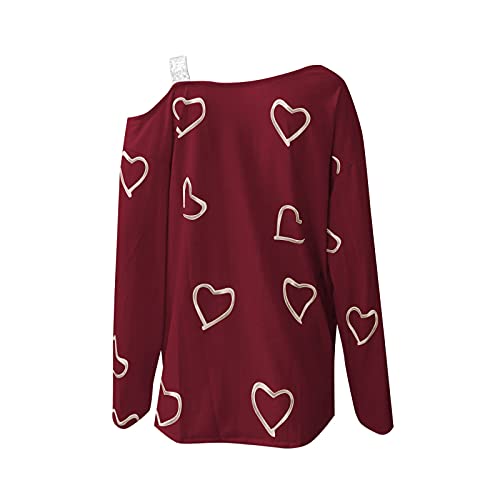 Briskorry Dames bedrukt bovenstuk, casual, sexy, blote schouders, lange mouwen, elegant, vintage, effen, blouse, ronde hals, pullover, jumper shirt met lange mouwen - Image 5