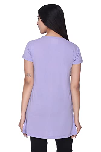 Image of Plush Women's Long Printed Cotton Round Neck Half Sleeve T-Shirt /Tshirts (DPL-PT-001)