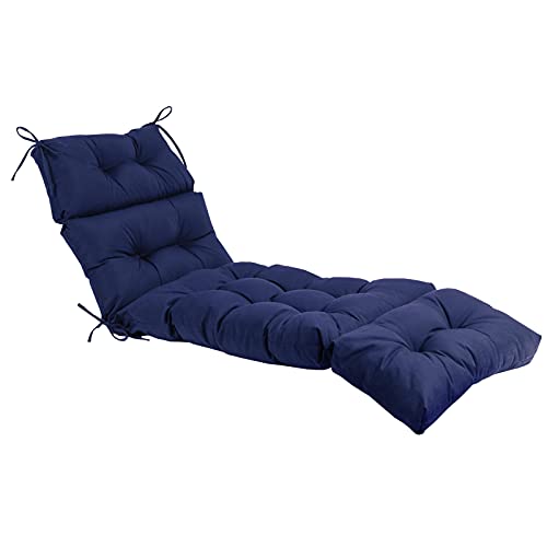 Image of QILLOWAY Outdoor Chaise Lounge Cushion 74x22x4 Inch, Waterproof Weather Resistant Replacement Pad for Patio Pool Furniture, Navy