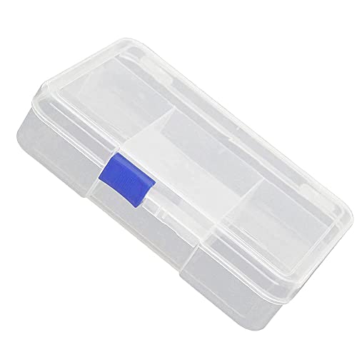 Image of Clear Plastic Organizer Box,5 Grids Fixed Storage Container Jewelry Box for Beads Art DIY Crafts Jewelry Fishing Tackles 5.71 inchx3.94 inch x1.26 inch(LxWxH) 2PCS