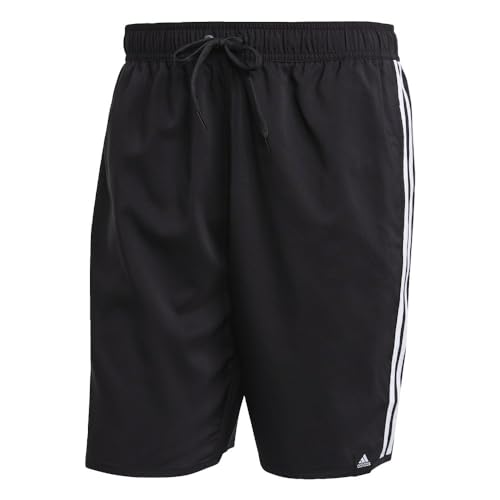 adidas mens 3-Stripes CLX Swim Shorts Black/White X-Small