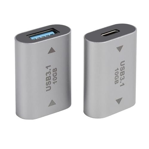 Yewseas 2 PCS Adaptateur USB C Femelle vers USB Femelle 3.1 Gen2, 10Gbps, Convertisseur USB 3.1 A vers USB Type C, Prise en Charge de la Synchronisation et du Chargement pour Laptop, PC
