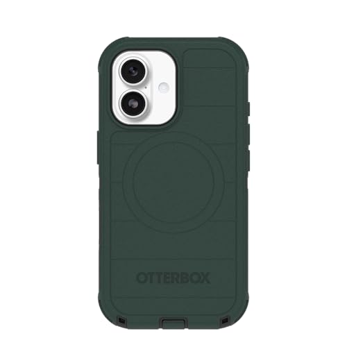 Image of OtterBox iPhone 17 (Only) - Defender Series Case - Roasted Cashew Mist (Green & Black) - Snaps on MagSafe - Tough - Rugged & Durable