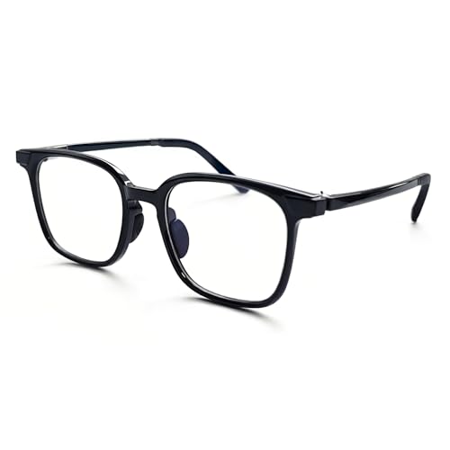 Image of TR90 Oversized Blue Light Blocking Glasses Men Women Ultralight Nerd Square Computer Games Black Large Eyewear