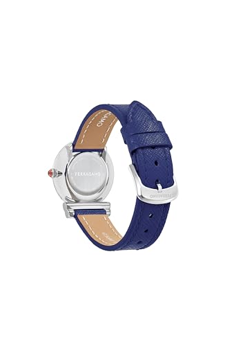 Ferragamo Gancini Collection Luxury Womens Watch Timepieces with a Blue Strap Featuring a Stainless Steel Case and a Silver Dial3