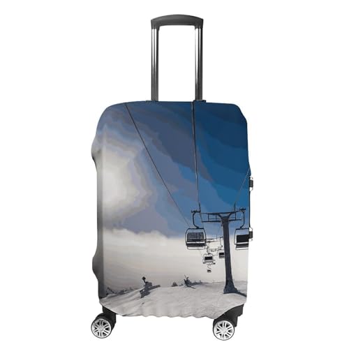 Ski Lift at Sunshine Luggage Cover, Washable Elastic Suitcase Cover Protector Fit 18-32 Inch Luggage