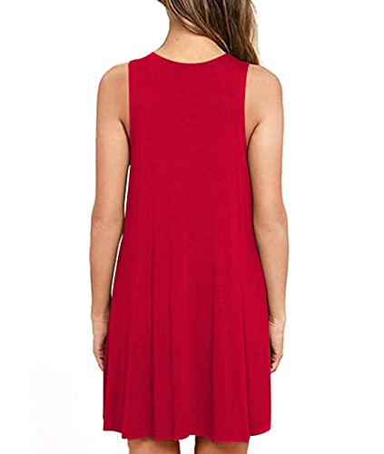 Image of Summer Dresses for Women Casual Sleeveless Swing Sundress with Pockets