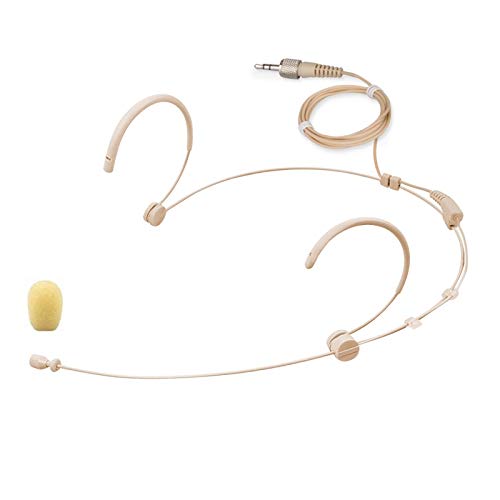 Replacement Headset Headworn Microphone for Sennheiser Wireless Bodypack Transmitter SK 100 G4, Condenser Omnidirectional, 3.5mm Connector, Beige