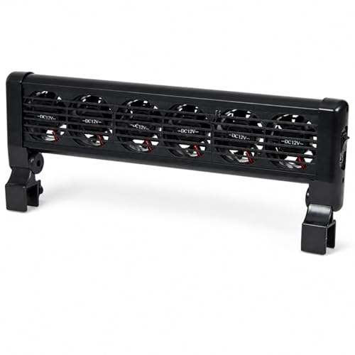 Whimar MultiFan - 6 ventiladores de refrigeración para acuario, sistema de 12 V con 6 ventiladores, bajo consumo de 5,7 W, silencioso < 40 dB, para acuarios abiertos, soporte para cristal de hasta 20