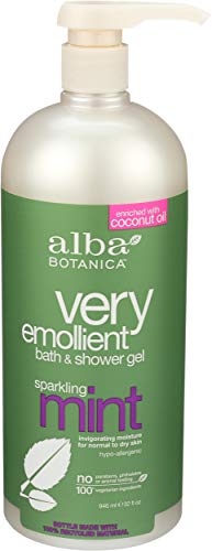 Alba Botanica, Very Emollient, Bath & Shower Gel, Sparkling Mint, 32 fl oz (946 ml)