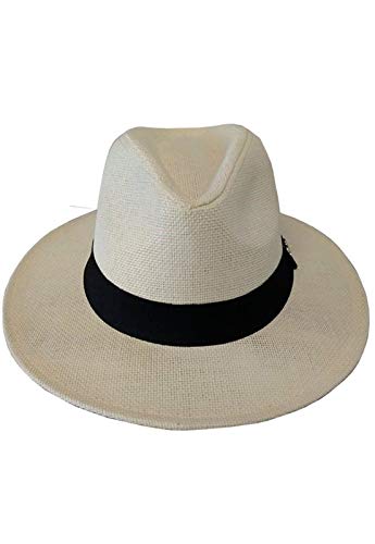 Chapéu Chapelaria Vintage Moda Panamá Palha Shantung - Aba Média – M