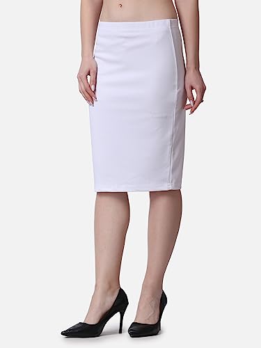 Image of POPWINGS Casual Solid Pencil Skirt for Women || Knee-Length Skirt for Women || Stylish Mini Skirt for Women || Summer Pencil Skirt for Women