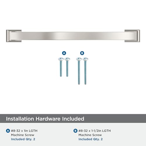 Image of Amerock Candler 8-13 /16 inch (224mm) Center-to-Center Satin Nickel Cabinet Pull, BP29351G10