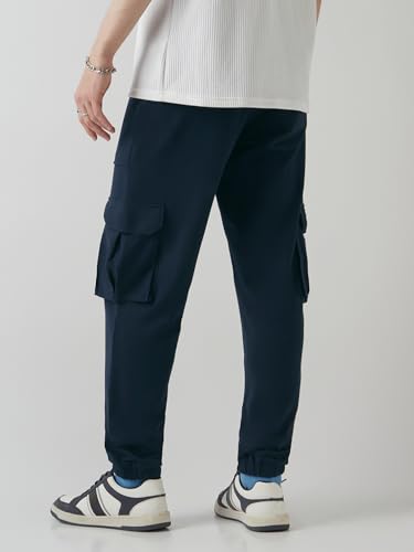Image of Bewakoof Air 1.0 Men's Solid Oversized Fit Poly Cotton Cargo Joggers