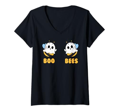 Damen boo bees frauen lustiges halloween passendes geisterkostüm t-shirt mit v-ausschnitt