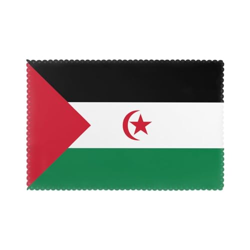 Tischsets mit Flagge der Westsahara, 6 Stück, für Innen- & Außenbereich, waschbar, für Urlaub, Abendessen, Dekoration