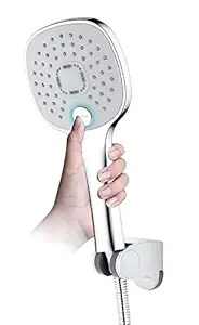 Carnival Abs Adjustable Multi Function (3 Mode) Hand Shower For Bathroom | Select 3 Flow Hand Shower Set With 1.5 Meter Tube (Pipe) And Wall Hook | Rainfall,Waterfall & Pulse Mode - Chrome