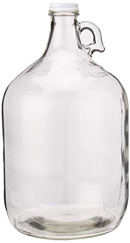 Home Brew Ohio - MN-TF9E-S1RA Glass Water Bottle Includes 38 mm Metal Screw Cap, 1 gallon Capacity