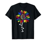 Rainbow Sunflower Love is Love LGBT Gay Lesbian Pride T-Shirt
